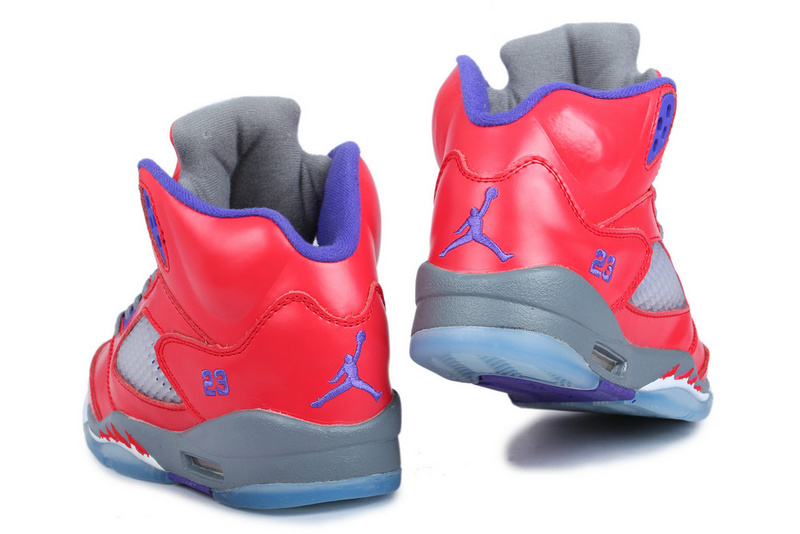 Air Jordan 5 Women Shoes Red/Gray Online